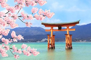 Miyajima: Der Berg Misen in der Insel_____ ist bekannt für seine Japanmakaken.